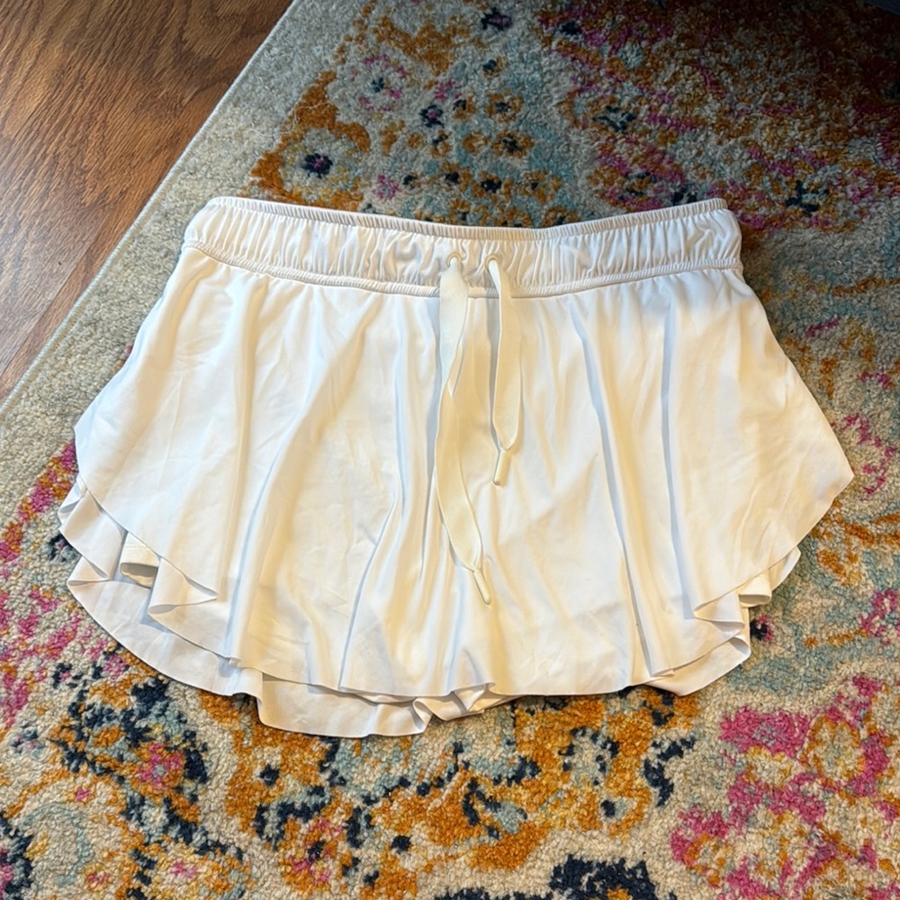 Free People White Pleated Mini Skirt